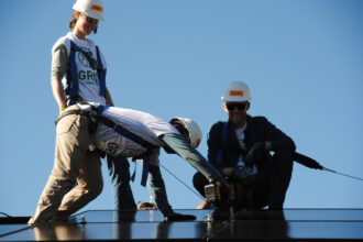 GRID Alternatives is a leading recipient of grants from the federal Solar for All program announced on Monday. The organization installs solar systems, primarily for low-income households, as shown in this October 2023 install in Colorado. Credit: GRID Alternatives